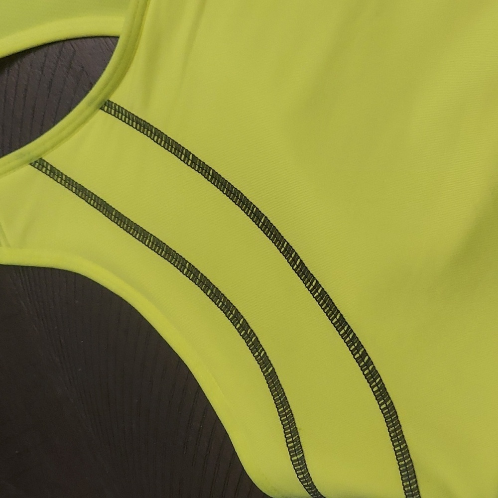 DANSKIN NOW Lime Yellow and Black Racerback Sports Bra - Picture 3 of 8